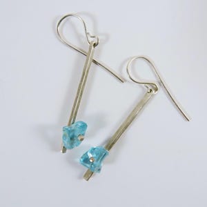 Blue Glass Earrings Sterling Silver Unique Gift for Her Sustainable Earrings Eco Friendly Gift for Best Friend Birthday Gift for Girlfriend