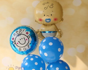 Its A Boy Baby Balloons Bouquet - Blue Baby Shower Decorations / New Arrival / Boy Christening / First Birthday Party