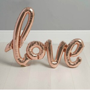 Rose Gold LOVE Balloon Script/Handwritten Rose Gold Wedding / Anniversary / Engagement Party Decor / Bridal Shower / Valentines Day image 2