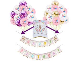 PojoTech Unicorn Happy Birthday Banner Party Decorations Supplies PojoTech Unicorn Happy Birthday Banner Party Decorations Supplies