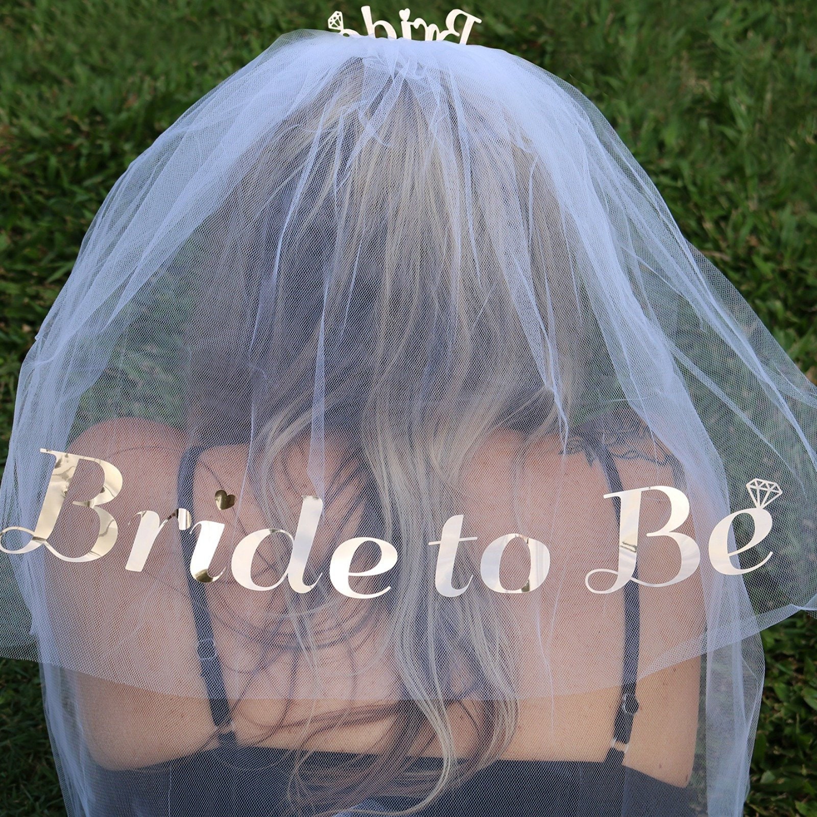 Rose Gold Bride to Be Veil & Tiara Hens Night Accessories Etsy