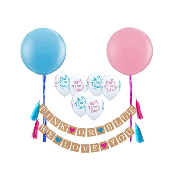Gender Reveal Baby Shower Decorations Gender Reveal Balloons Etsy