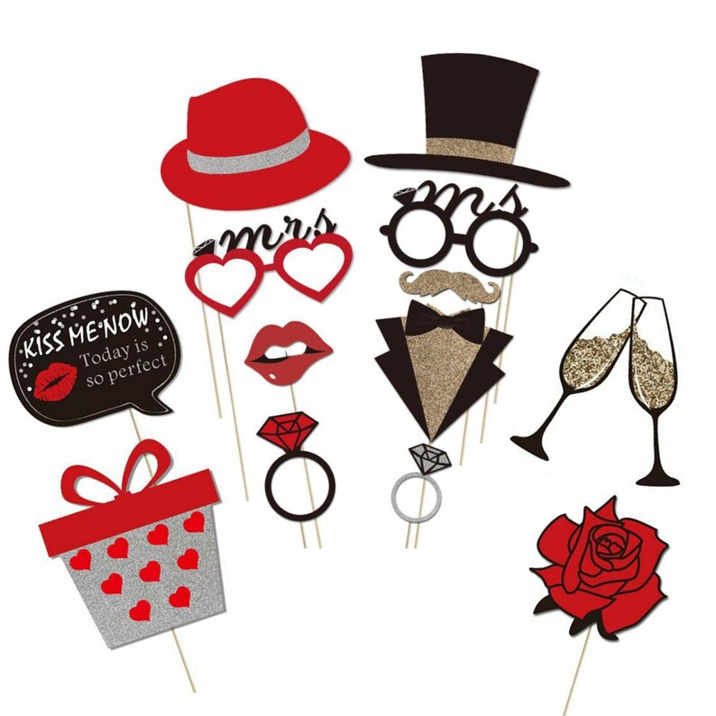 Photobooth Props 54 Pieces Wedding Photo Booth Props Wedding Decorations