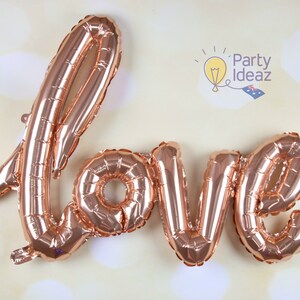 Rose Gold LOVE Balloon Script/Handwritten Rose Gold Wedding / Anniversary / Engagement Party Decor / Bridal Shower / Valentines Day image 5