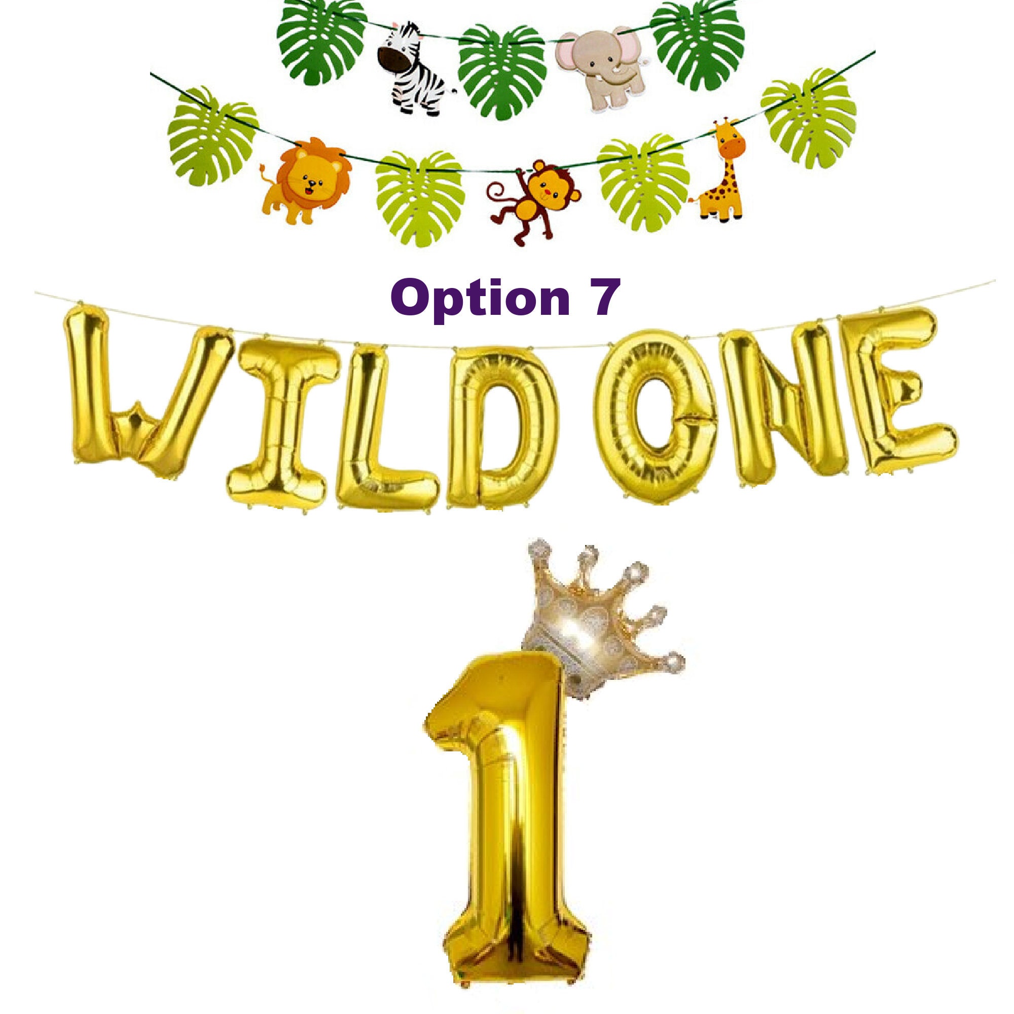 Wild One Party Decorations Wild One Birthday Balloons Jungle Etsy
