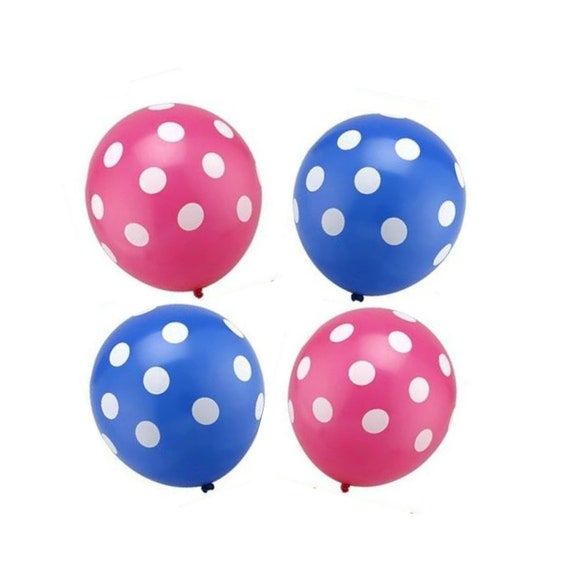Polka Dot Balloons Pink Or Blue Baby Shower Decorations Etsy