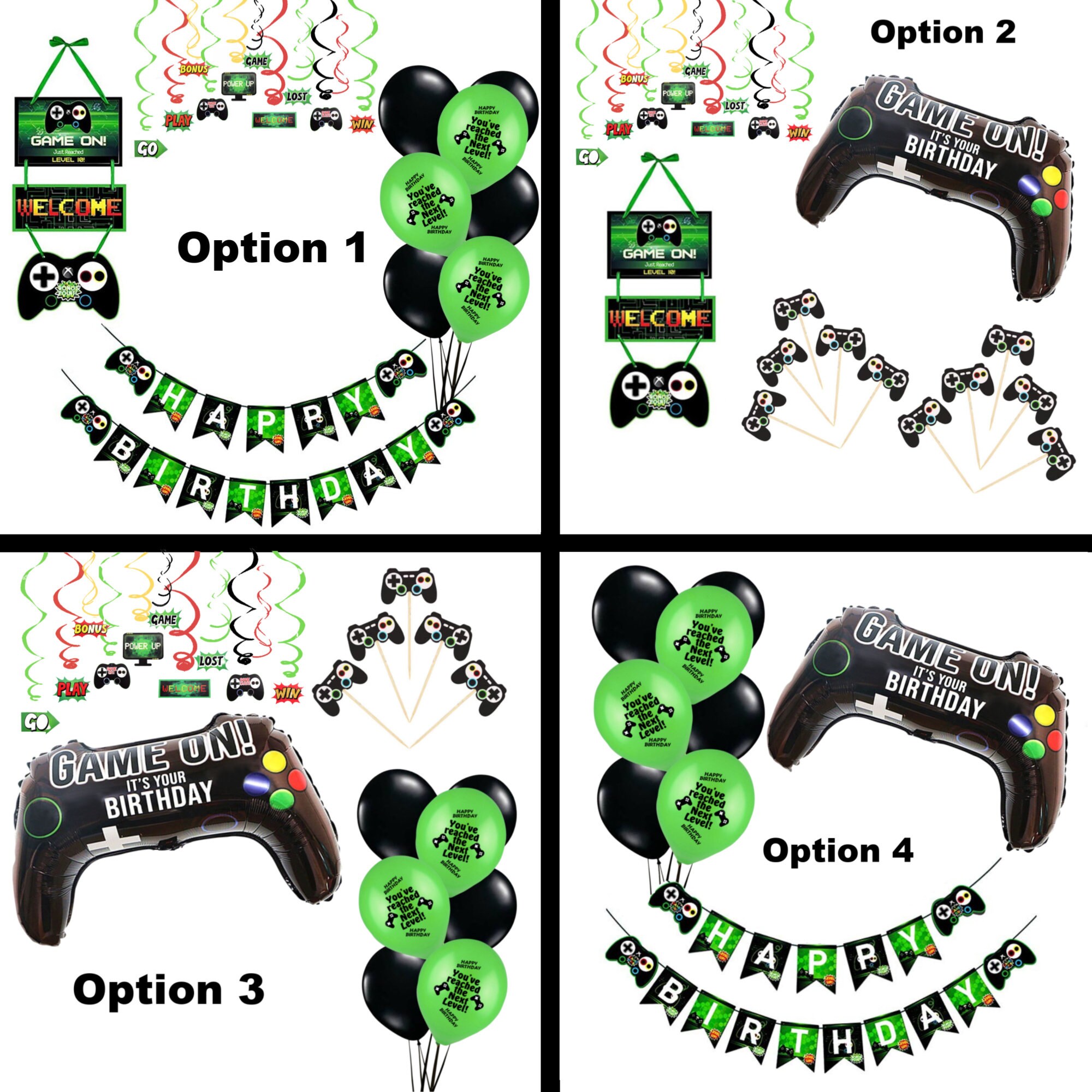 Gaming Party Supplies Boys Birthday Decorations Balloons Etsy