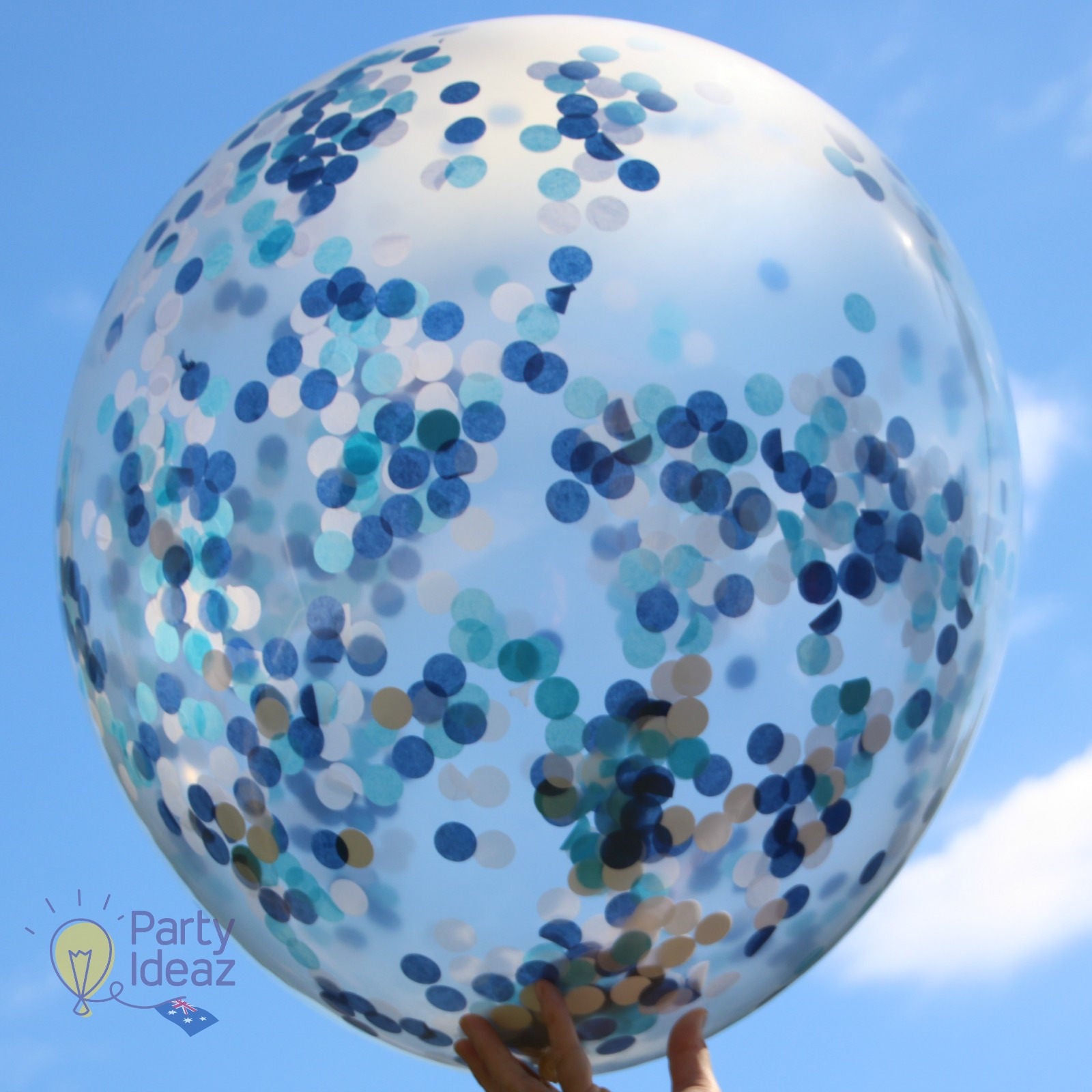 2 X Blue Confetti Balloons With Tassels 90cm / 36 Boys Etsy Australia