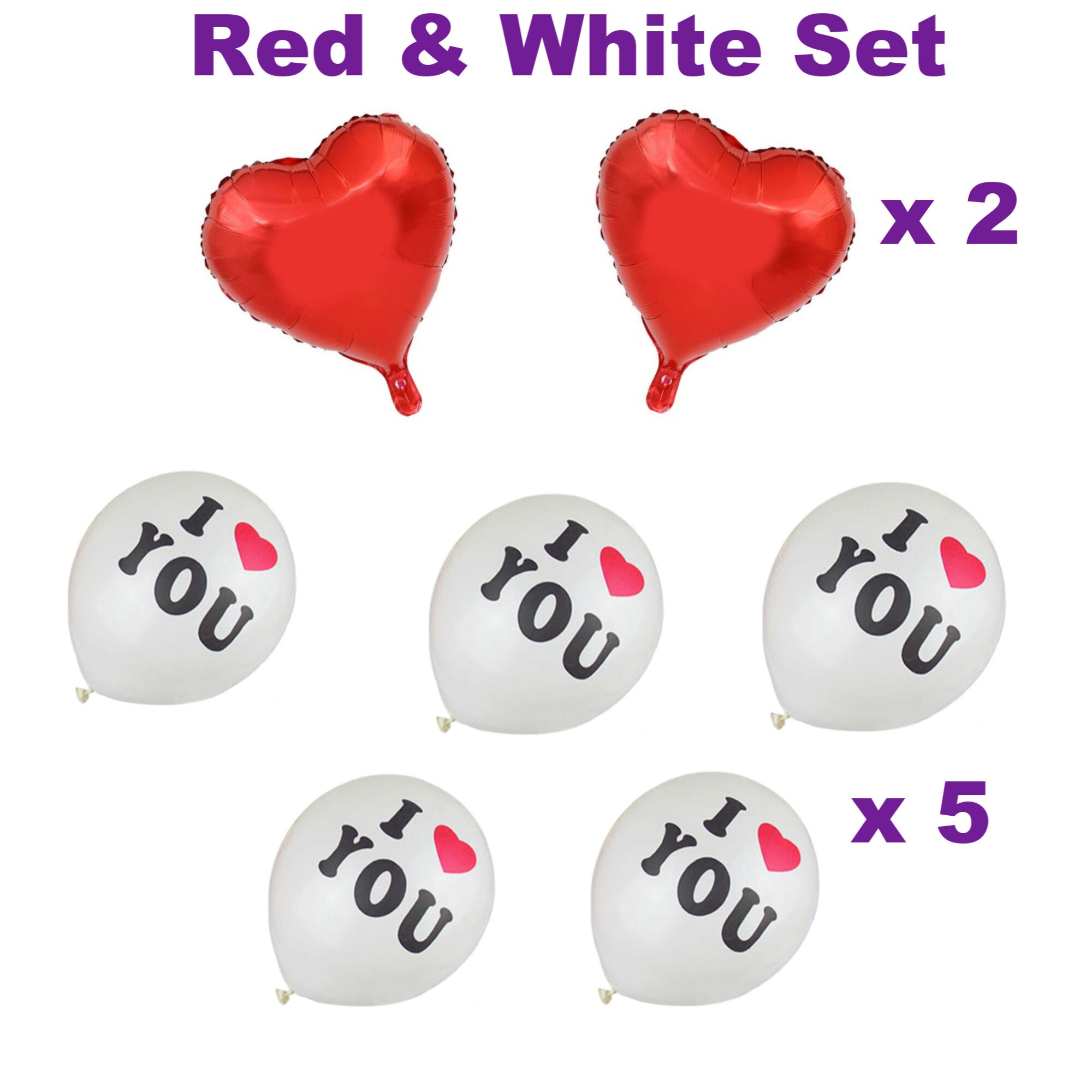 Love Heart Balloons Set I Love You Balloons Valentines Day - Etsy Canada