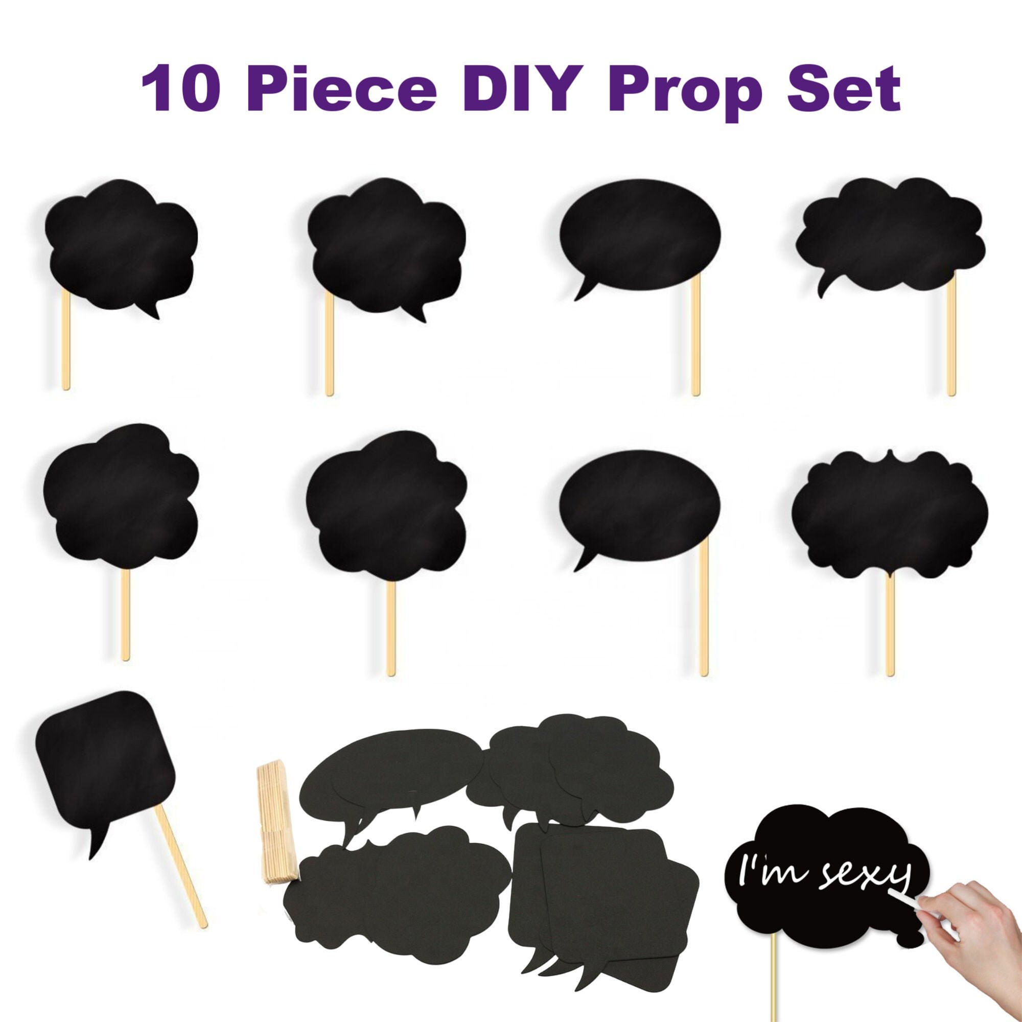 DIY Photo Booth Props 10 Piece Set Etsy Australia