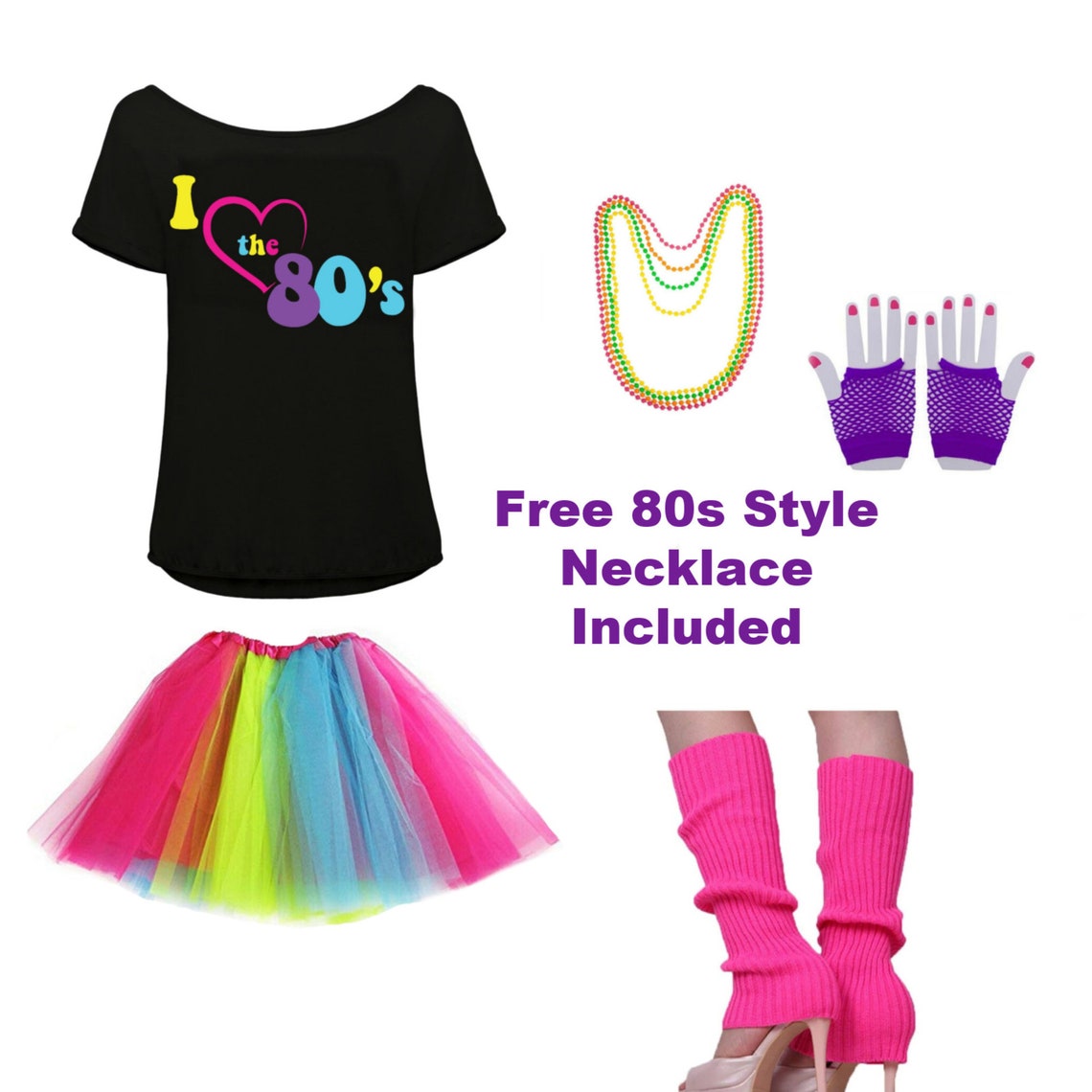 Womens 80s Costume Girls 80s Tutu I Love the 80s T Shirt | Etsy