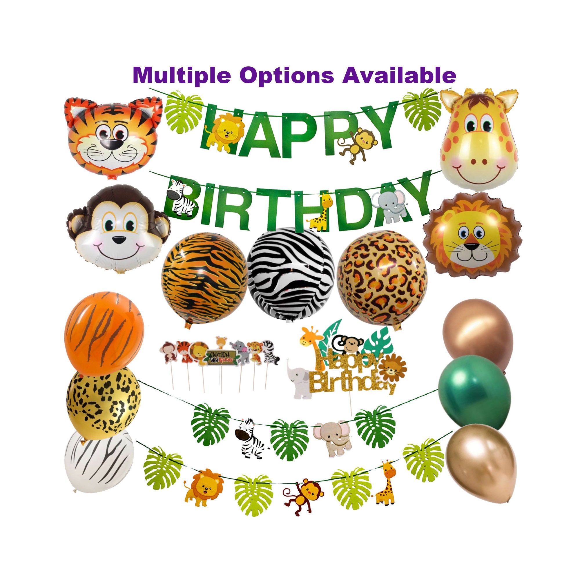 Jungle Party Decorations Jungle Cake Toppers Safari Party Etsy Australia