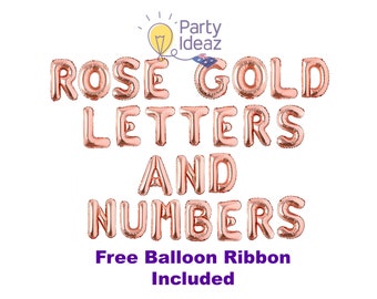 Rose Gold Balloons / Banner - Wedding Balloons, Engagement Party Decorations, Anniversary, Baby Shower Decorations - foil letters & numbers