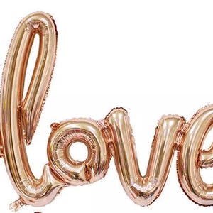 Rose Gold LOVE Balloon Script/Handwritten Rose Gold Wedding / Anniversary / Engagement Party Decor / Bridal Shower / Valentines Day image 4