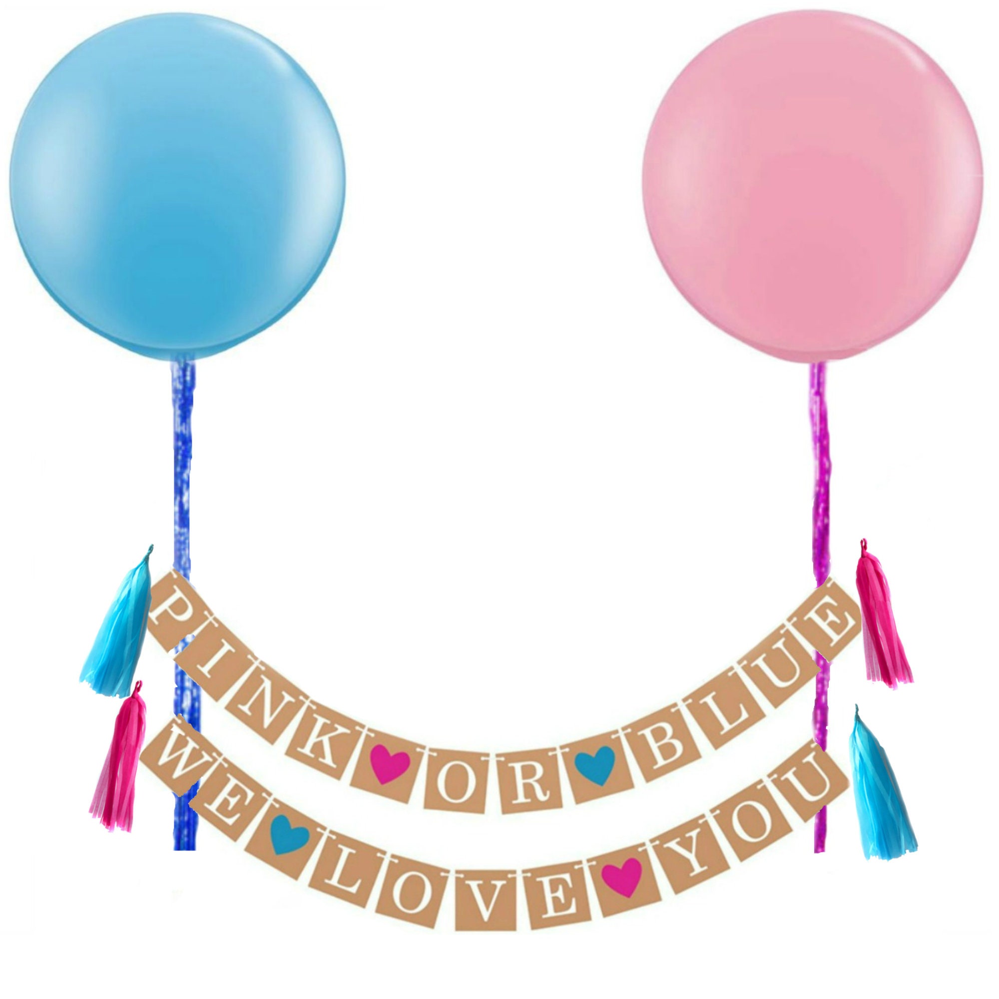 Gender Reveal Baby Shower Decorations Gender Reveal Balloons Etsy