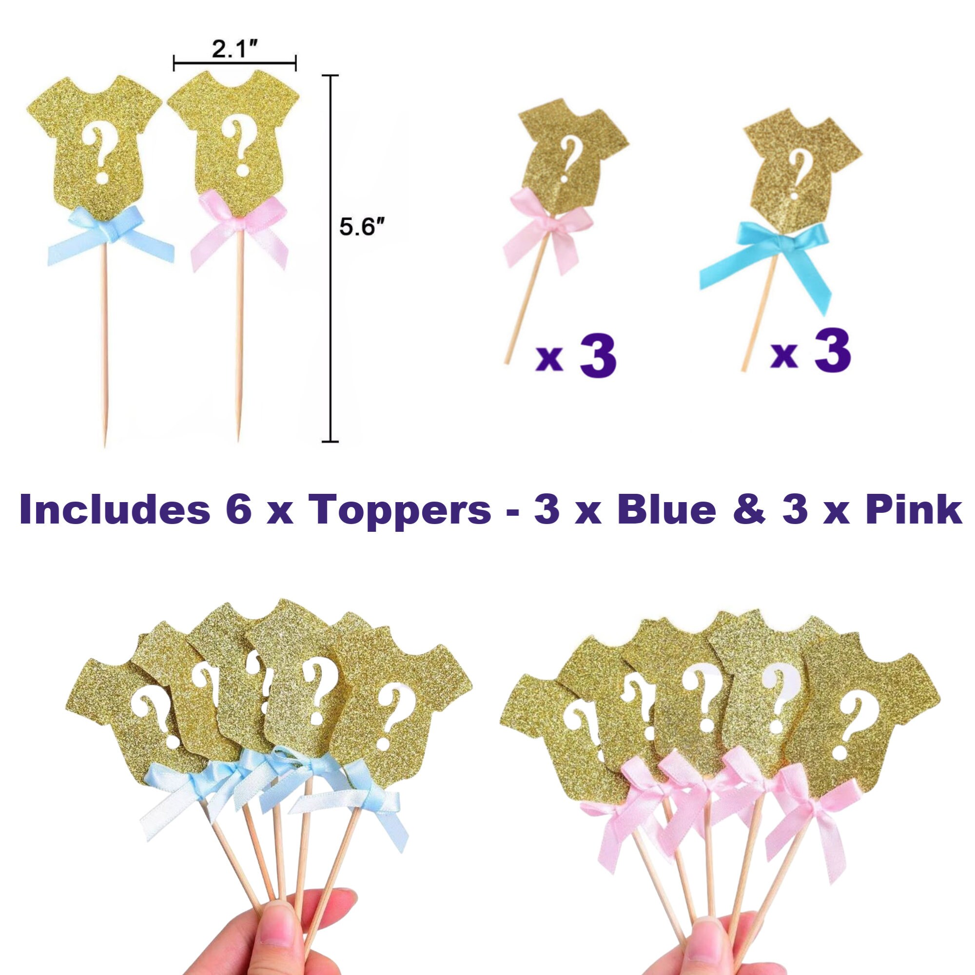 Gender Reveal Cake Toppers Boy or Girl Here for the Sex He | Etsy
