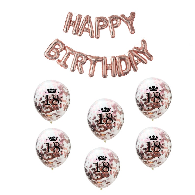 18th Birthday Party Decorations 18 Rose Gold Number Balloons - Etsy