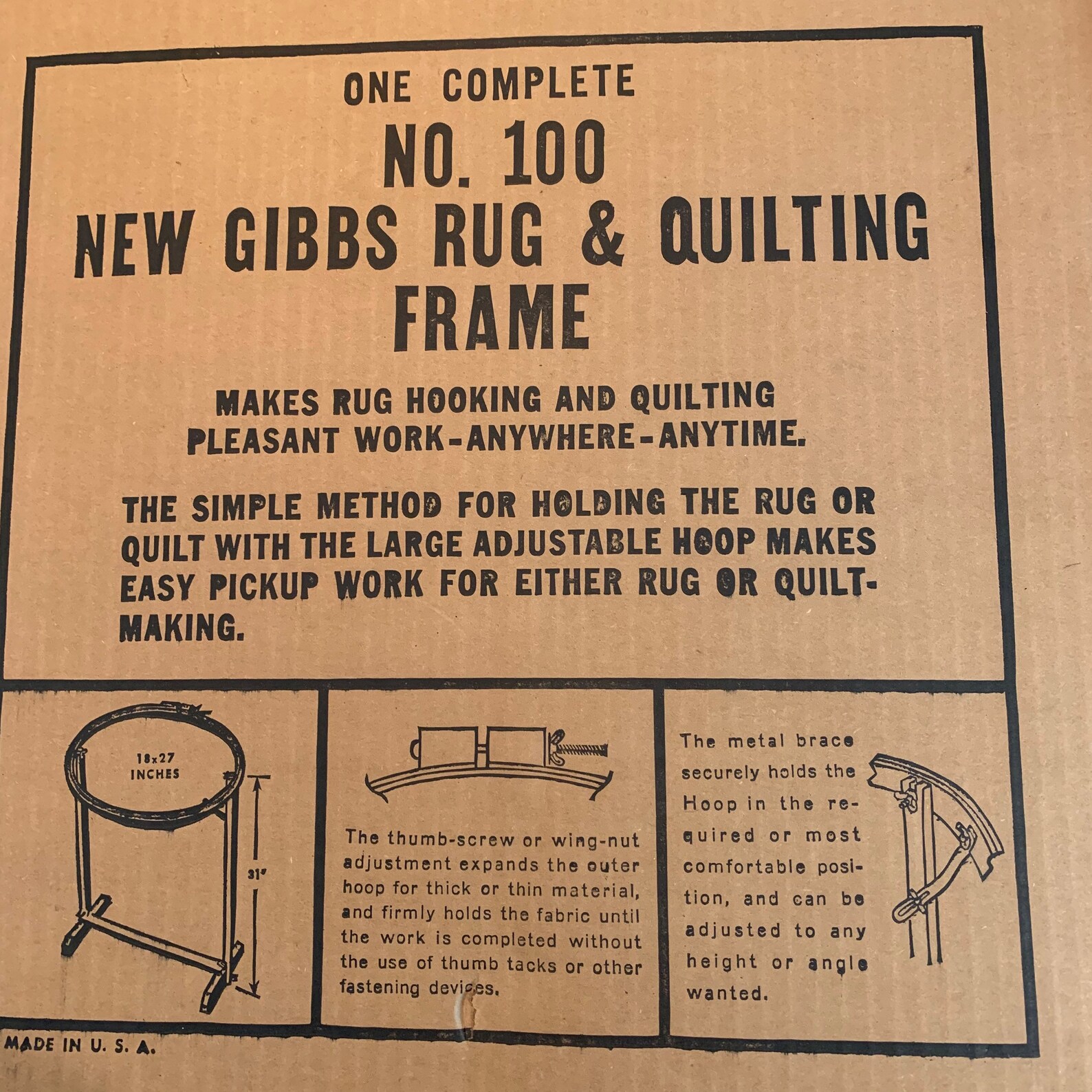 Gibbs Rug & Quilting frame with stand 18 x 27 adjustable Etsy
