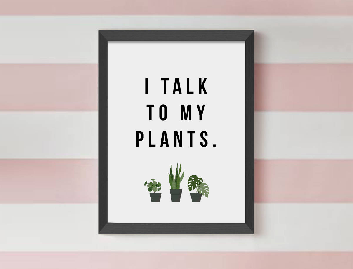 I talk to my plants print 8x10 wall art for plant Etsy