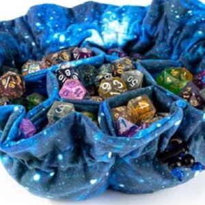 Velvet Dice Bag with Pockets: Galaxy