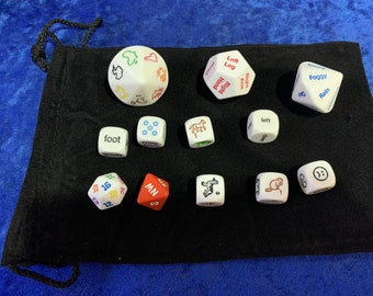 Creativity Tell A Story 12 Dice and Bag Polyhedral Dice Set RPG Tabletop Gaming Roleplay Roll CCG Games Tokens Counters Markers Random