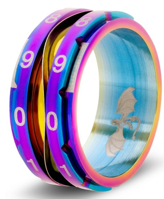 Charges Mana NEW Life Counter Dice Ring Rainbow Size 6 Track Health Life Charges Mana NEW Life Counter Dice Ring Rainbow Size 6 Track Health Life