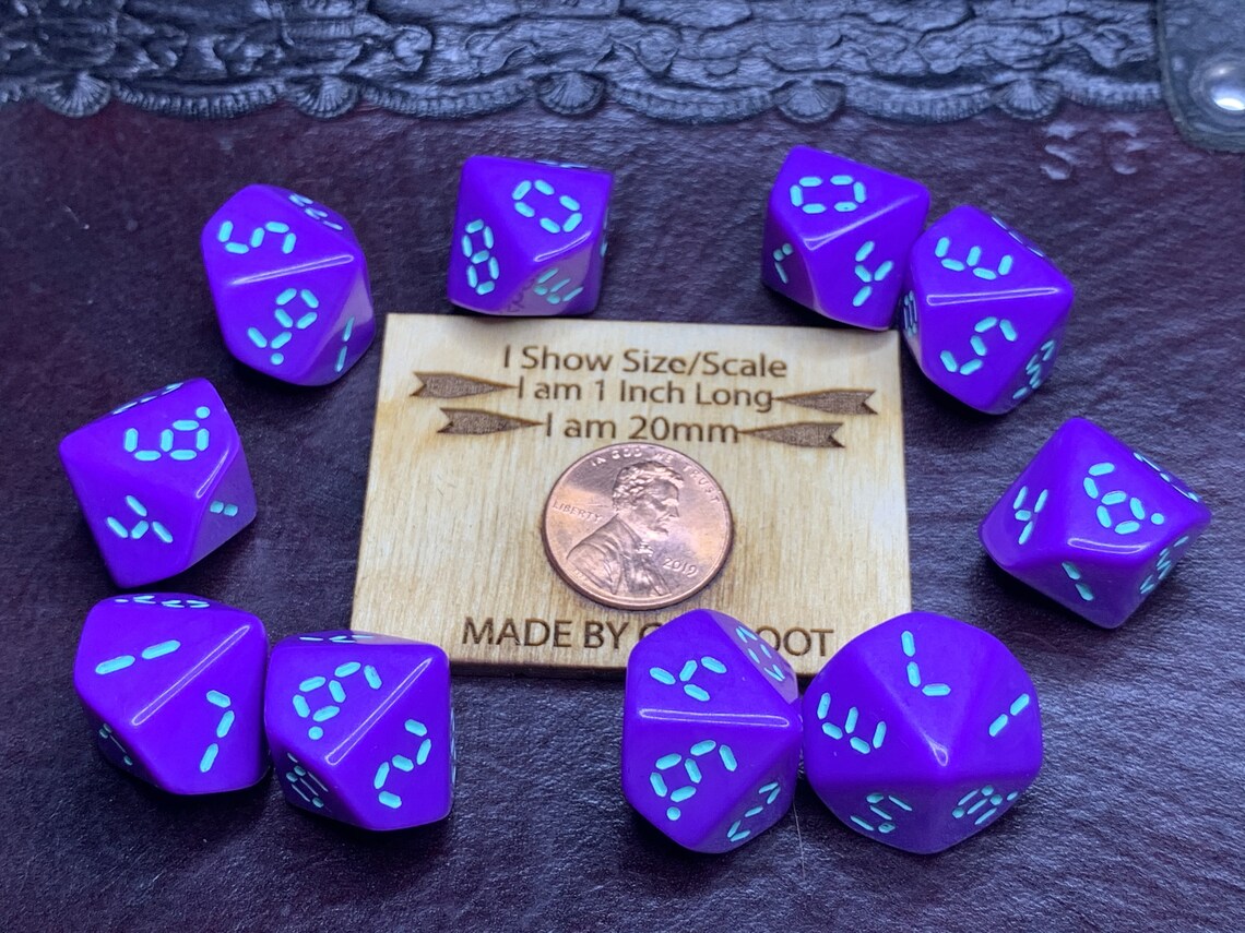 Retro Dice 10D10 ten 10sided Polyhedral Set on the Etsy