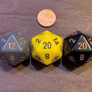 Jumbo 34mm D20 Die | Giant Polyhedral Dice / Oversized Resin Spinner | MTG Life Counter | D&D Gift | TTRPG Gaming Accessory Large Math Tool