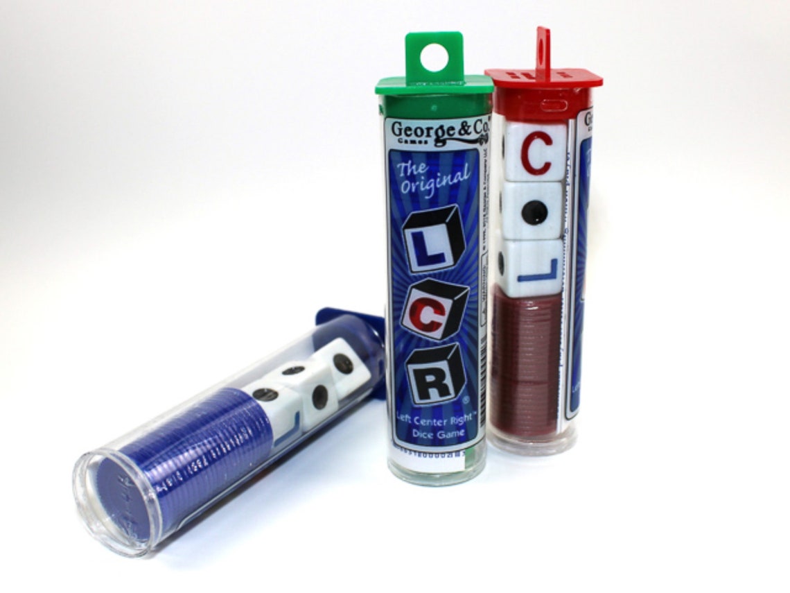 LCR Dice Game Instructions With 3 Dice & Chips Tabletop Etsy