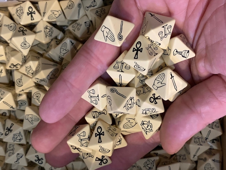 Virtue D8 Custom Symbol Die | Eight Sided Polyhedral RPG Dice | Ultima Garriott / Free Print and Play Game Available image 3
