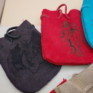 2x3 Suede Drawstring Bag Pouch Plain or Custom image 4
