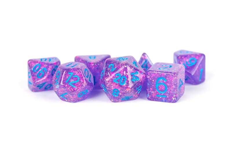 16mm Resin Flash Dice Poly Dice Set Purple RPG Tabletop Game Etsy
