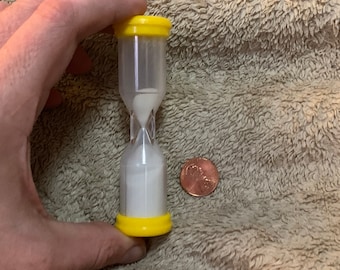 3 Minute Hourglass Sand Timer for Board Games and RPGs - Small Yellow Miniature Timer for D&D Chess Tabletop Gaming or Classroom
