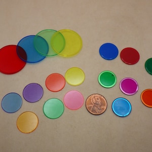 Plastic Chips, Color/size Choice Package of 50, RPG Tokens Counters, Markers, Crafting, Jewelry, Decorating, Props, Bingo, Replacement Parts