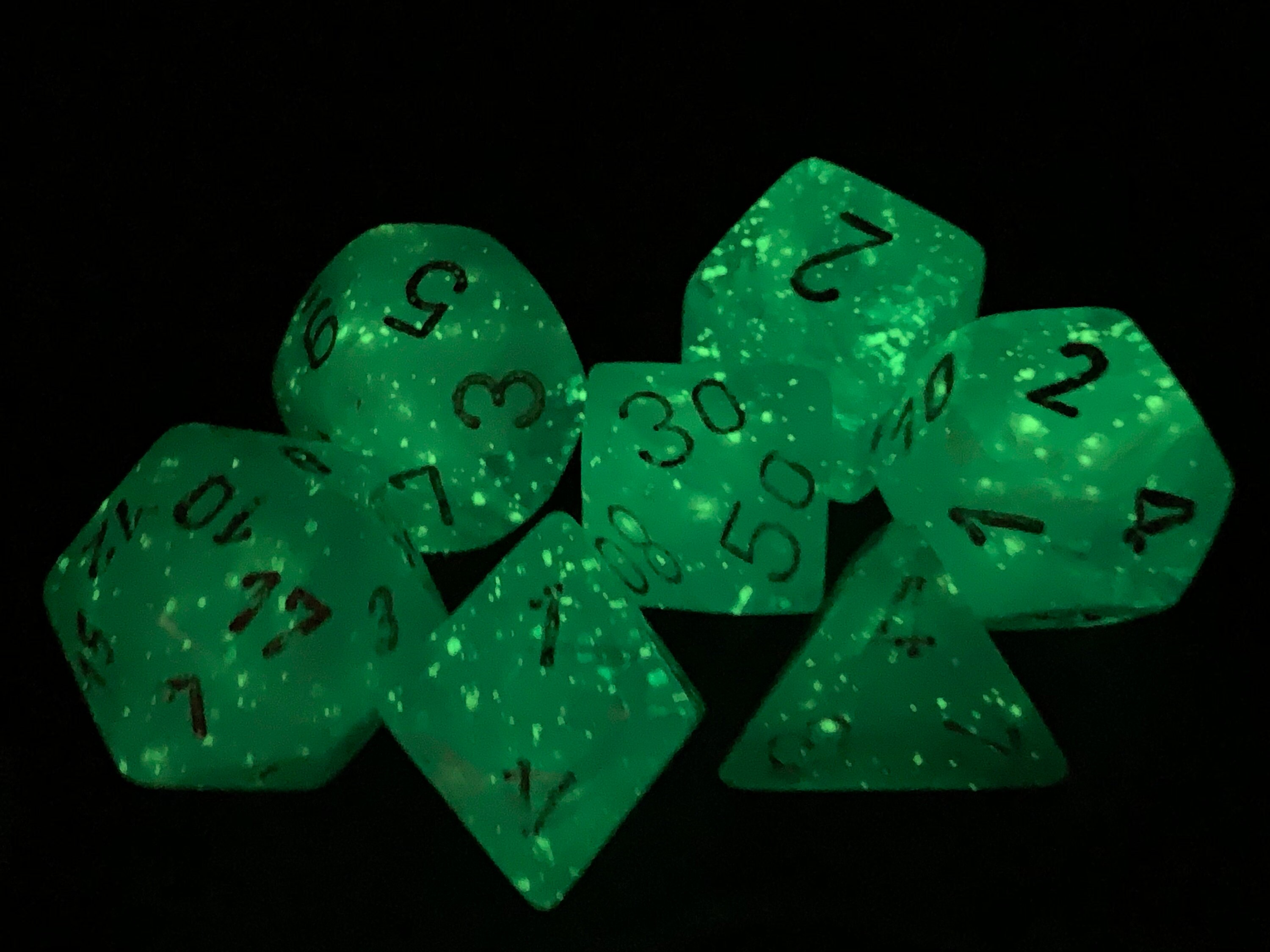 Glow in the Dark 7 Die Polyhedral Dice Set Glow in the Dark Etsy