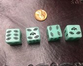 D6 Black on Glow in the Dark Green Alien Six Sided Dice for Tabletop Gaming