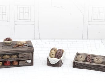 Bakery Sales Stand Set - Models Miniatures Figures RPG Tabletop Roleplay Games Models Sculptures Gaming Creatures Monsters Terrain