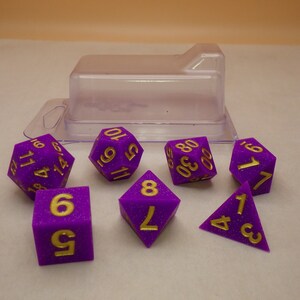 Sharp Edge Silicone Rubber Poly Dice Set - Gold Scatter