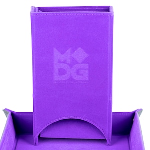 Fold Up Dice Tower For Polyhedral Gaming Dice RPG Role Play Purple Velvet
