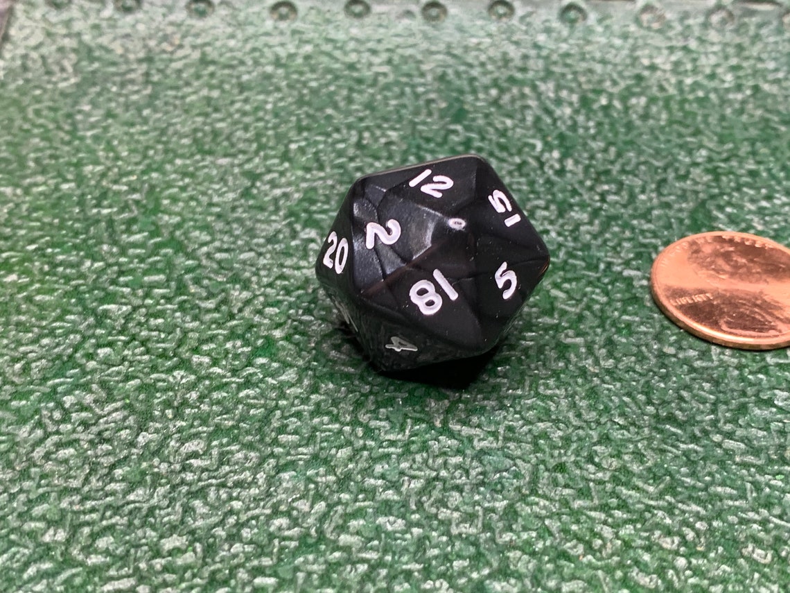 D20 twenty Sided Cheat Gag Die 20 X2 and No 1 Black Etsy