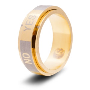Yes No (Two Sided) Decision Making Dice Random Number Spinner Ring GOLD