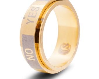 Yes No (Two Sided) Decision Making Dice Random Number Spinner Ring GOLD