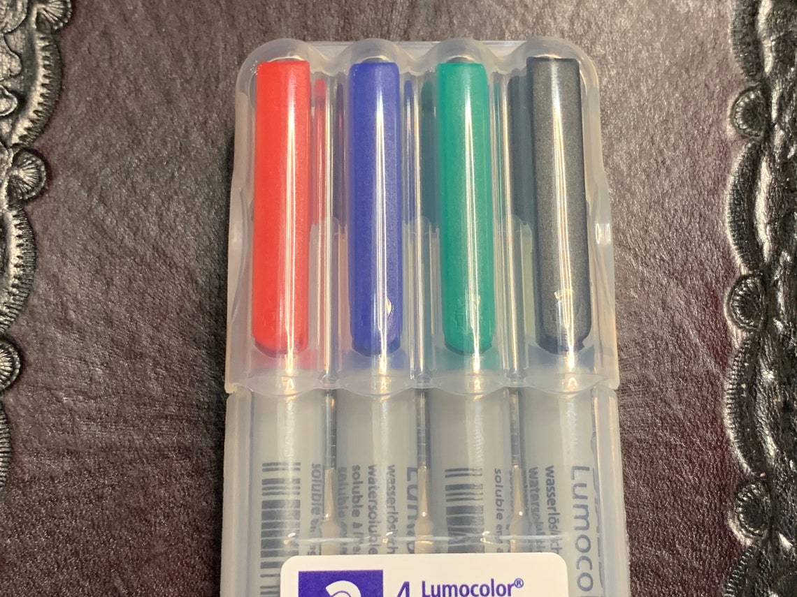 4 Color Pack Wet Erase Water Soluble Markers Lumocolor Medium Etsy Israel