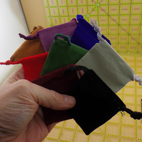2x2.5 Velveteen Pouch / Velvet Drawstring Bag | Tabletop RPG Dice Sack | Gemstone Coin Storage / Miniature Board Game Token Holder