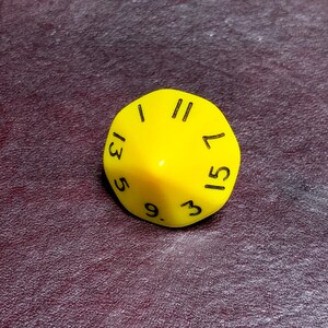 D16 Sixteen Sided Dice Opaque Die Tabletop Gaming RPG Roleplay CCG Board Games Tokes Markers Counting Counters Random Roll Decisions Make Yellow