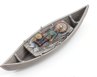 Viking Sea Burial Boat Body Miniatures Figures RPG Tabletop Roleplay Games Models Sculptures Gaming Creatures Monsters Modeling Supply