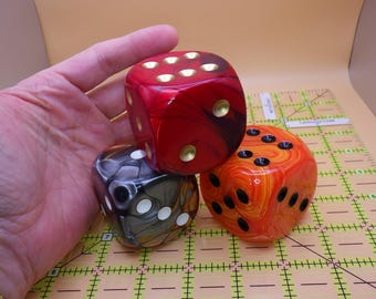 50mm Mega D6 Die / Extra Large Heavy 4.4oz Resin Dice / Jumbo RPG Life Counter / Oversized Tabletop Gaming Marker / Big Magic Token