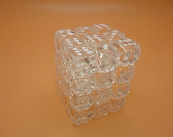 36 Count 12mm D6 Dice Set - Translucent Clear - RPG & Tabletop Gaming Dice