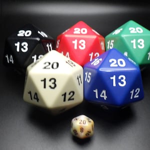 Huge 55mm D20 Countdown Die Extra Large Giant Twenty Sided Counter Dice RPG Tabletop Roleplay CCG Cards Magic Board Token Marker Dungeon
