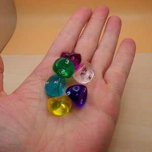 Translucent Gemstone Style D3 (3-Sided) Die Dice - RPG Tool Tabletop Roleplay Games Supply Counters Markers Random Decision Makers Crafts